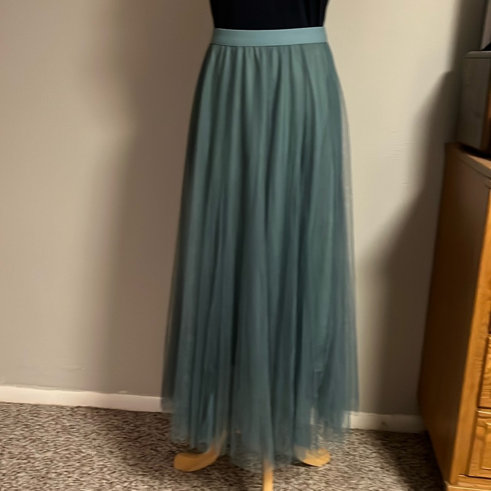 Dusty Teal Tulle Skirt, NWOT